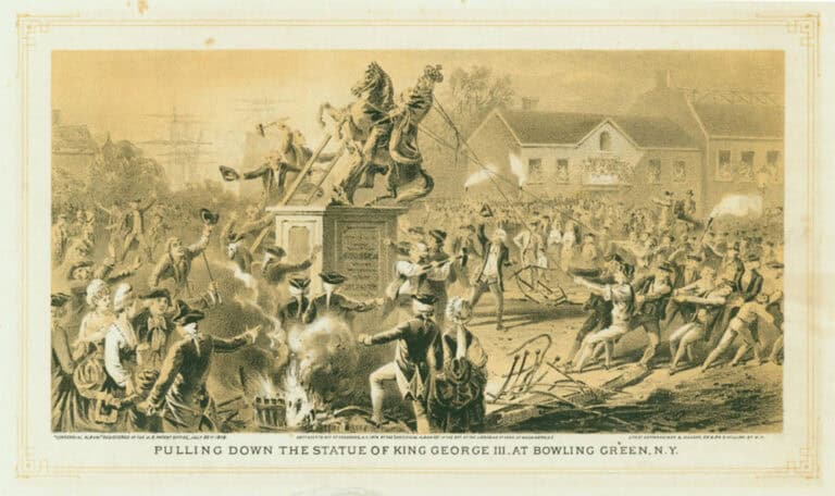Pulling down the status of King George - 1776